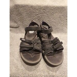 Teva Womens 8 Black Sandals Spider Rubber  Comfort Shoe